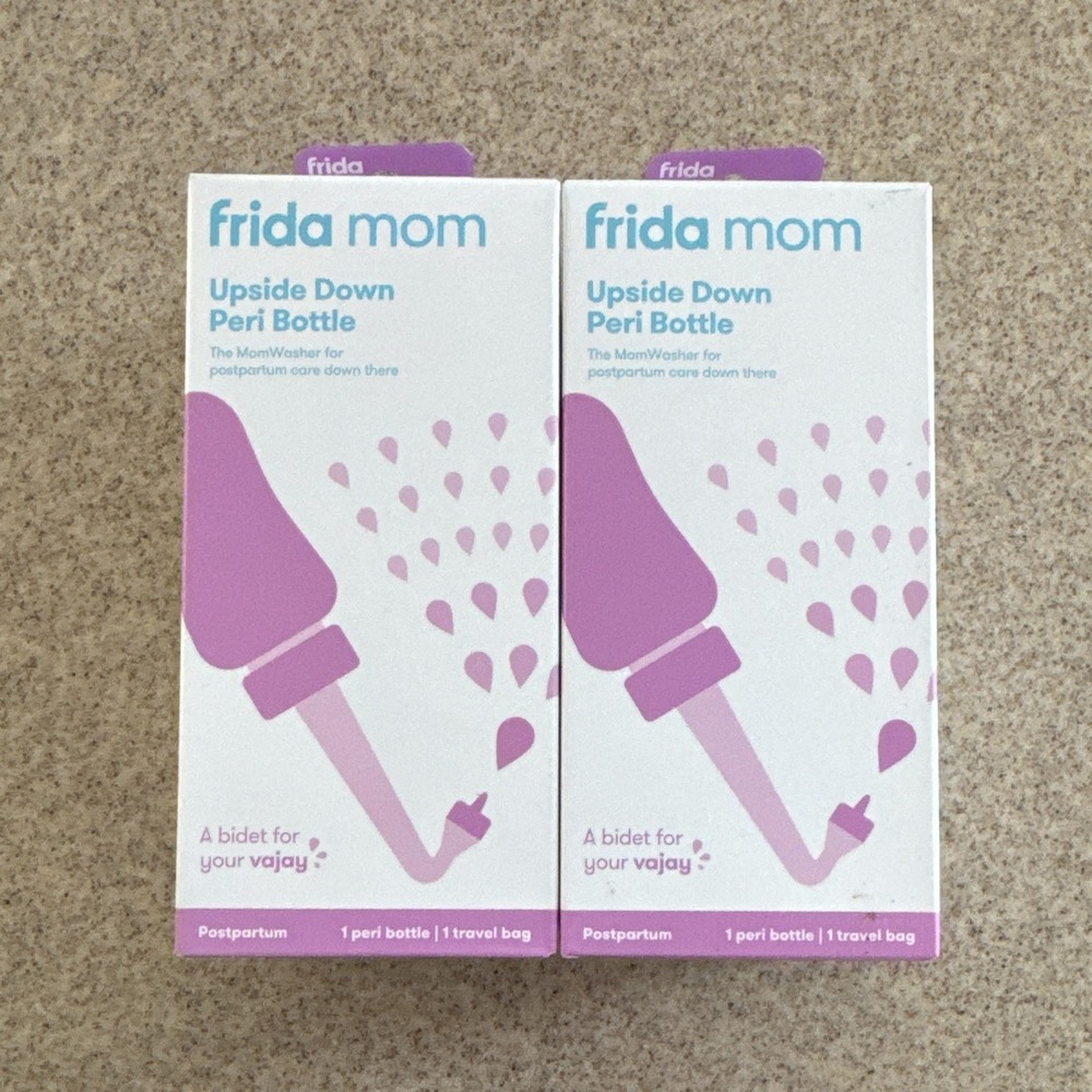 Frida Mom Upside Down Peri Bottle Postpartum w/ Travel Bag (2 Boxes)